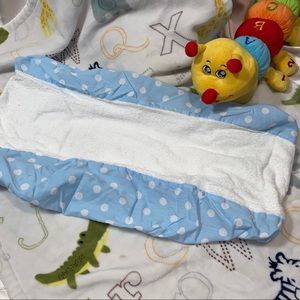 BUNDLE of 2 Changing Pad Covers blue w/white dots